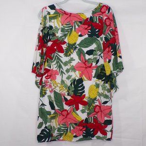 Lulu’s Lucia White Tropical Print Shift Dress